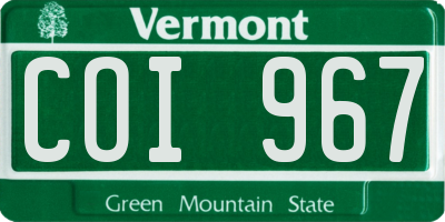 VT license plate COI967