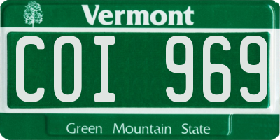 VT license plate COI969