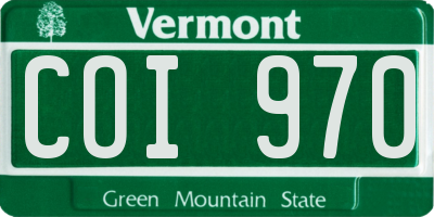 VT license plate COI970