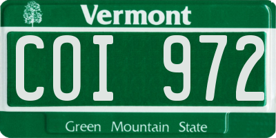 VT license plate COI972