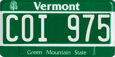 VT license plate COI975