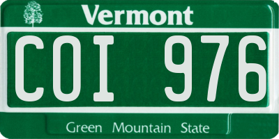 VT license plate COI976