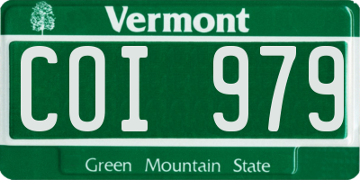 VT license plate COI979