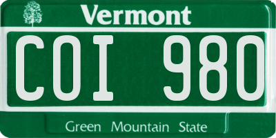 VT license plate COI980
