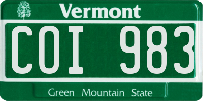 VT license plate COI983