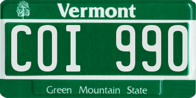 VT license plate COI990