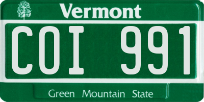 VT license plate COI991