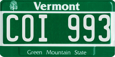 VT license plate COI993