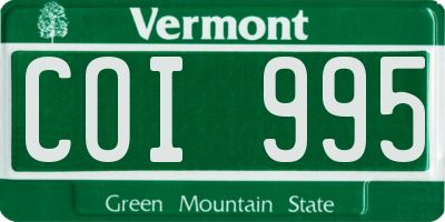 VT license plate COI995