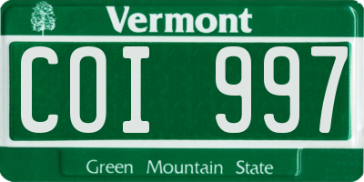 VT license plate COI997