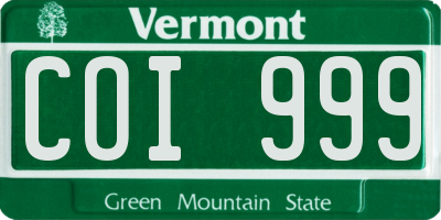 VT license plate COI999
