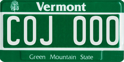 VT license plate COJ000