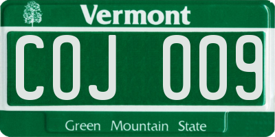 VT license plate COJ009