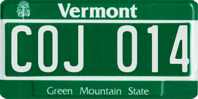 VT license plate COJ014