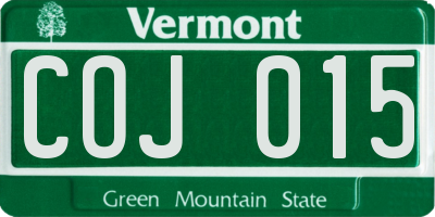 VT license plate COJ015