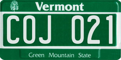 VT license plate COJ021