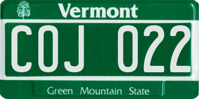 VT license plate COJ022