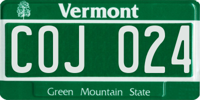 VT license plate COJ024