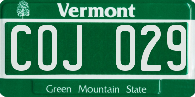 VT license plate COJ029