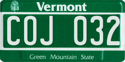 VT license plate COJ032