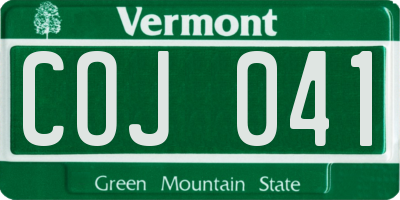 VT license plate COJ041