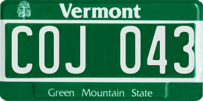 VT license plate COJ043