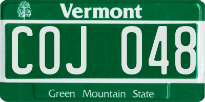 VT license plate COJ048