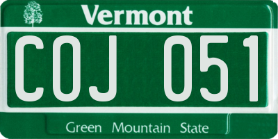 VT license plate COJ051