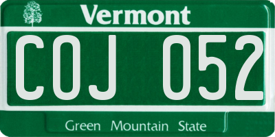 VT license plate COJ052