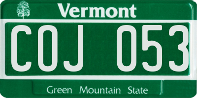VT license plate COJ053