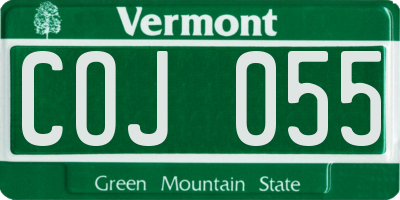 VT license plate COJ055