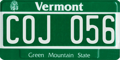 VT license plate COJ056