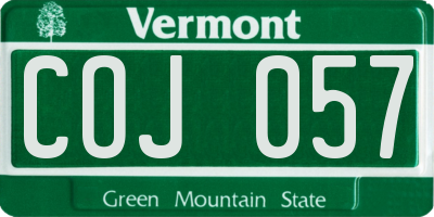 VT license plate COJ057