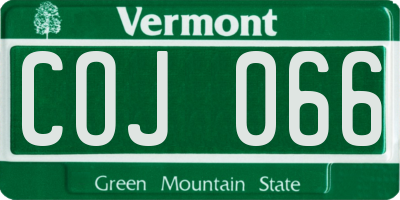 VT license plate COJ066