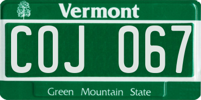 VT license plate COJ067