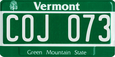 VT license plate COJ073
