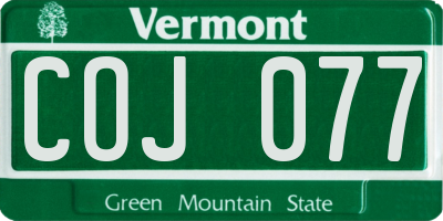 VT license plate COJ077