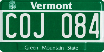 VT license plate COJ084