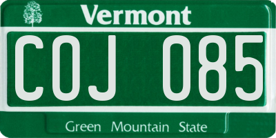 VT license plate COJ085