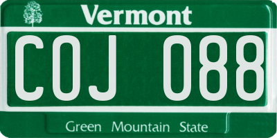 VT license plate COJ088