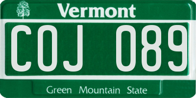 VT license plate COJ089