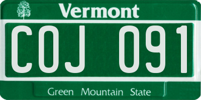 VT license plate COJ091