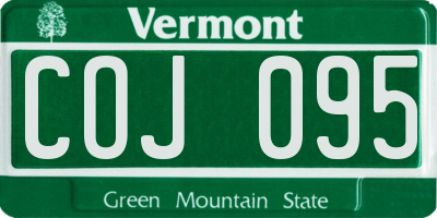 VT license plate COJ095