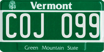 VT license plate COJ099