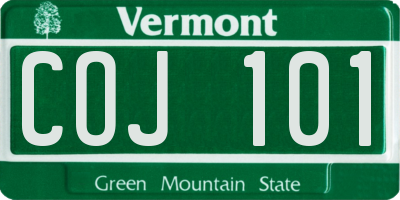 VT license plate COJ101