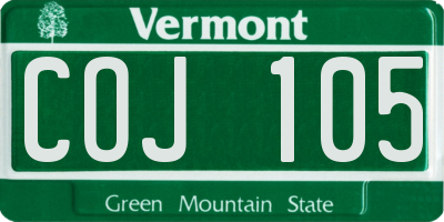 VT license plate COJ105