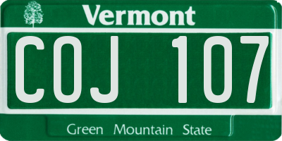VT license plate COJ107