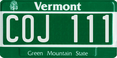 VT license plate COJ111