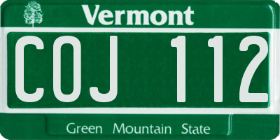 VT license plate COJ112