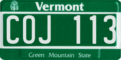 VT license plate COJ113